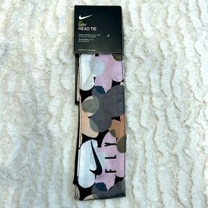 Nike dry head tie adjustable active wear head tie floral new with tags